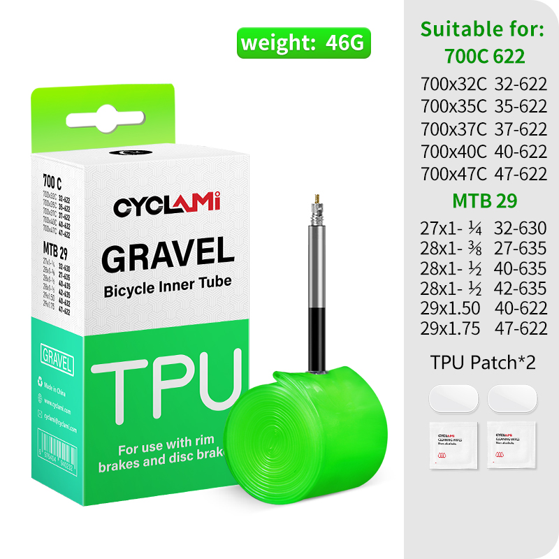 CYCLAMI ban dalam sepeda MTB 29 Ultralight, ban dalam sepeda TPU katup Prancis FV 45mm 65mm untuk kerikil 700C 32C 35C 37C 40C 47C sangat ringan