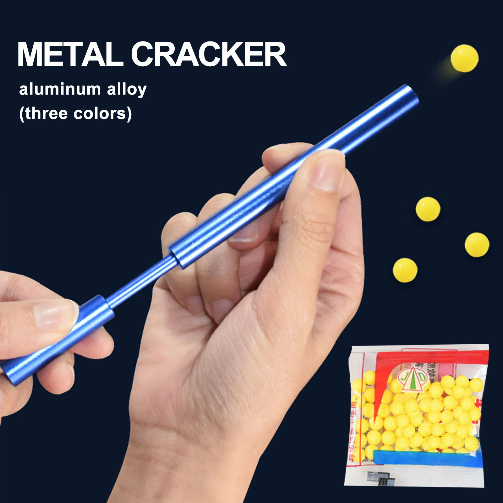Pistola de balas blandas para niños, lanzador de Pinball pequeño, tubo craquelado, juego de disparos de Pinball, tubo de aleación de aluminio, juguetes para niños, nuevo