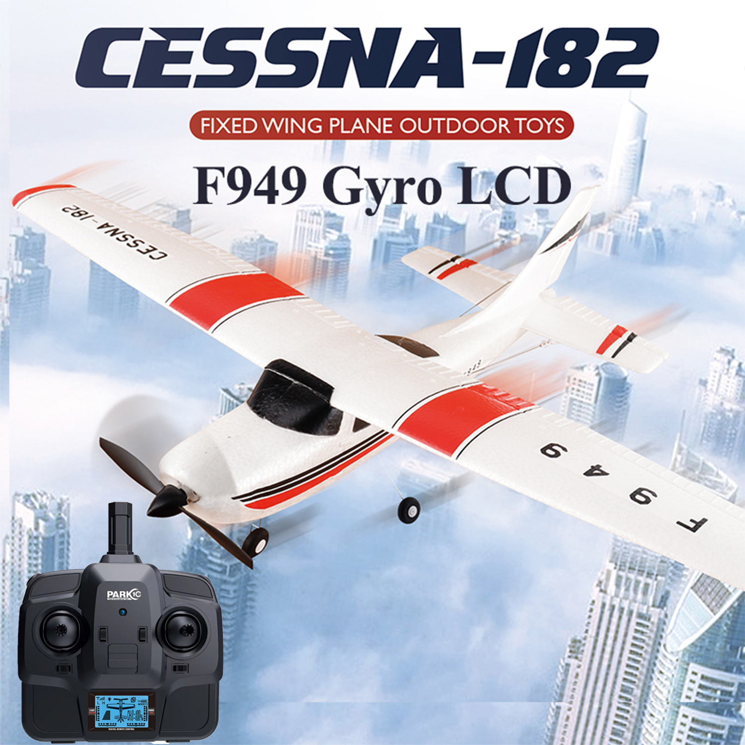 【C0】WLtoys 2.4G F949 Version LCD avion RC Cessna 182 3D6G 3Ch avion à voilure fixe Drone extérieur RTF avec Gyroscope et nuit