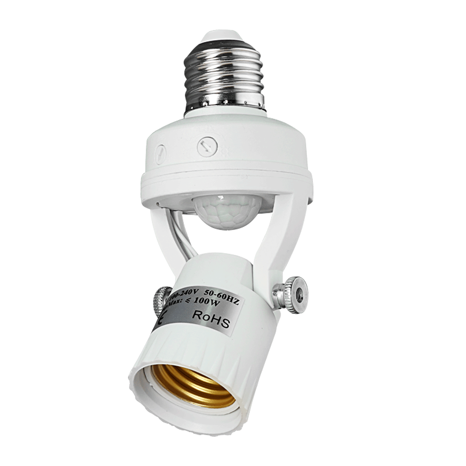 Support de lampe à détecteur de mouvement PIR E27 E26 110-240V, interrupteur de base avec contrôle de la lumière, adaptateur de douille d'ampoule intelligente