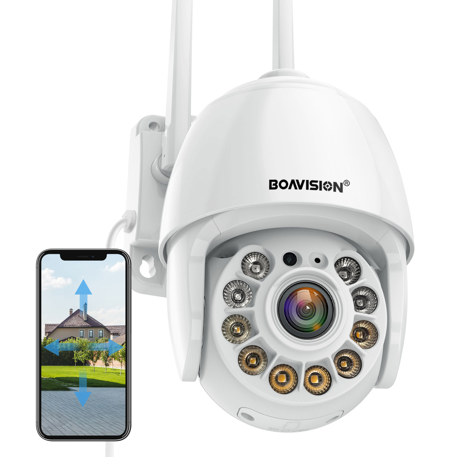 ru 4K 8MP 5MP 2MP Wi-Fi наблюдение Камера Открытый 4-кратный цифровой зум AI Автоматическое отслеживание Защита безопасности Мини Камера