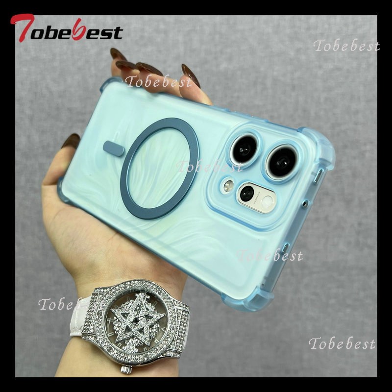 Airbag Shockproof Magnetic Wireless Charging Case For OPPO Reno 14 14F 13 13F 12 12F 11 11F Pro Magsafe Clear Cover
