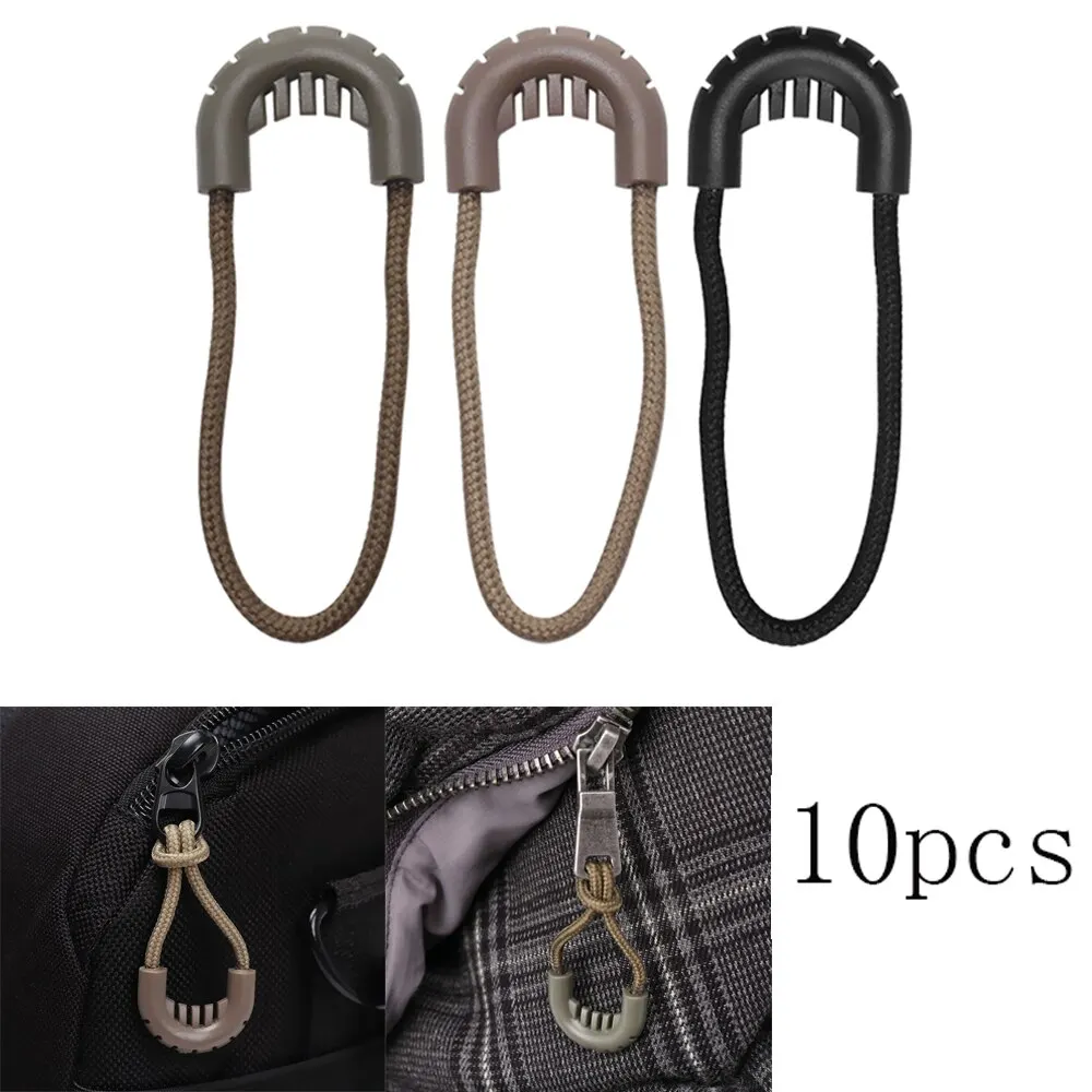 10 Stück EDC Mehrzweck-Reißverschluss mit Reißverschluss, Schnur, Seil für Outdoor-Reisen, Kleidung, Rucksack, Diebstahlsicherung, Reißverschlussschwänze, Sicherheitsschnalle