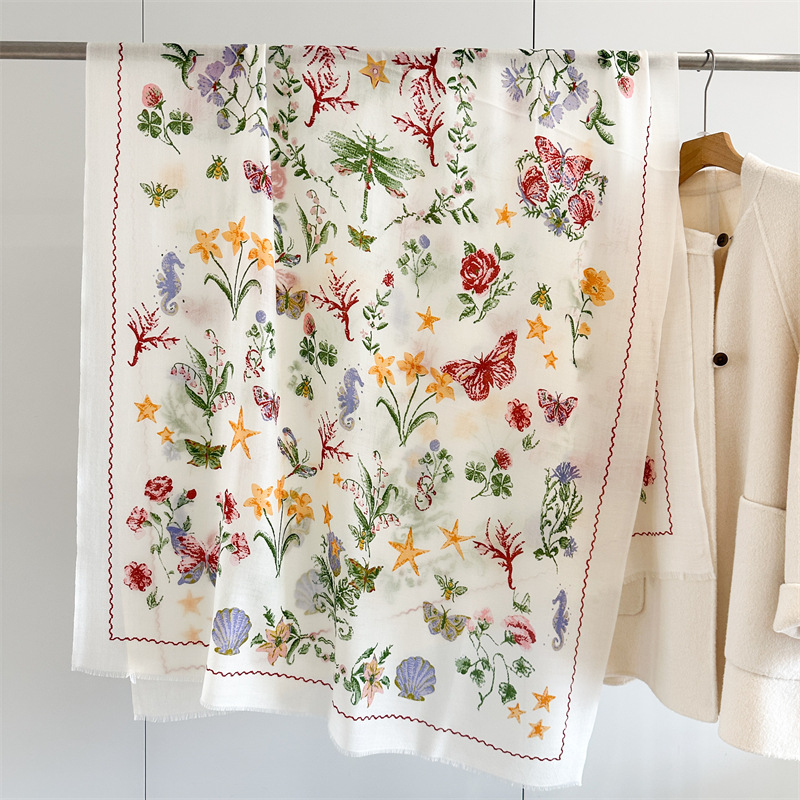 Cachecóis de Caxemira Pura com Borlas para Mulheres, Capa de Caxemira Luxuosa e Quente para o Inverno 200 100 Foulard Hiver Branco Feminino Caxemira