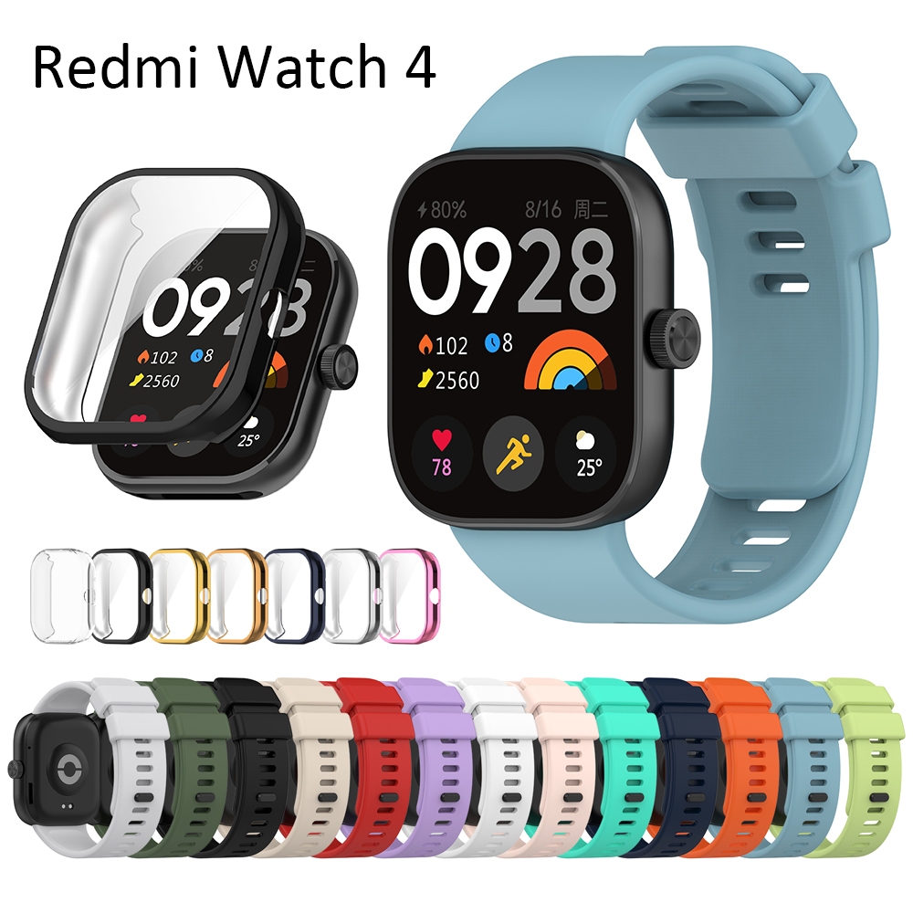 Для Redmi Watch 4, мягкий защитный чехол на весь экран, чехол, классический силиконовый ремешок для умных часов, ремешки