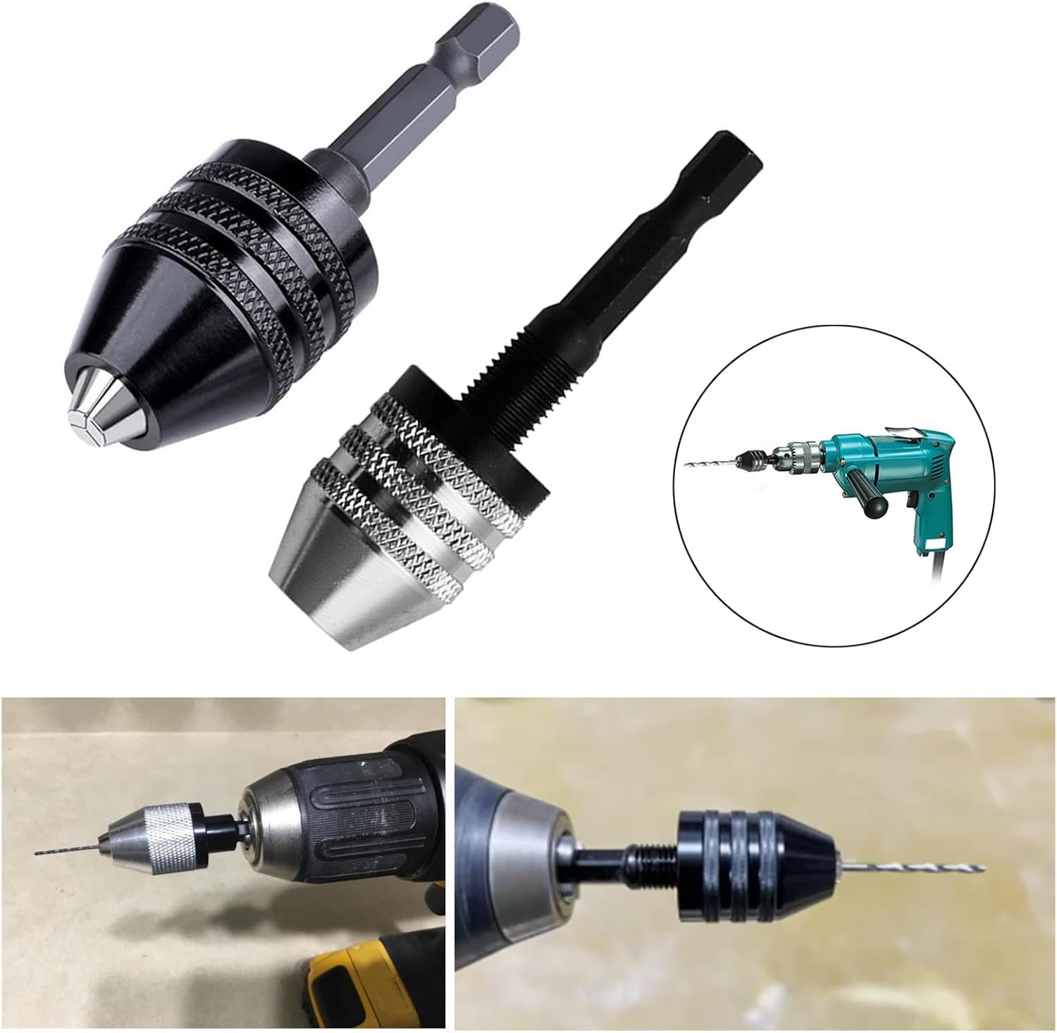 0.3-6.5mm 퀵 체인지 육각 핸들 3 조 셀프 센터링 트위스트 드릴 척 0.3-3.6mm 전기 그라인딩 도구 세트