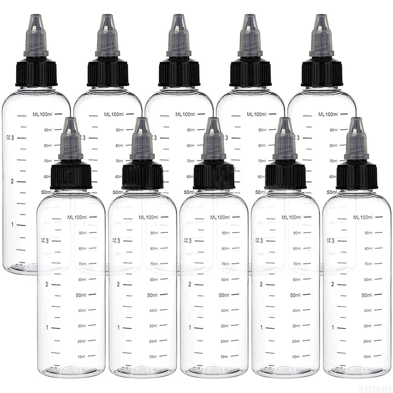 5 Chiếc 30-250Ml Tốt Nghiệp Trong Suốt Nhựa Dẻo Bình Rỗng Nhọn Mũi Chai Tinh Dầu Thả Chai Mẫu Lỏng Bình du Lịch Lọ