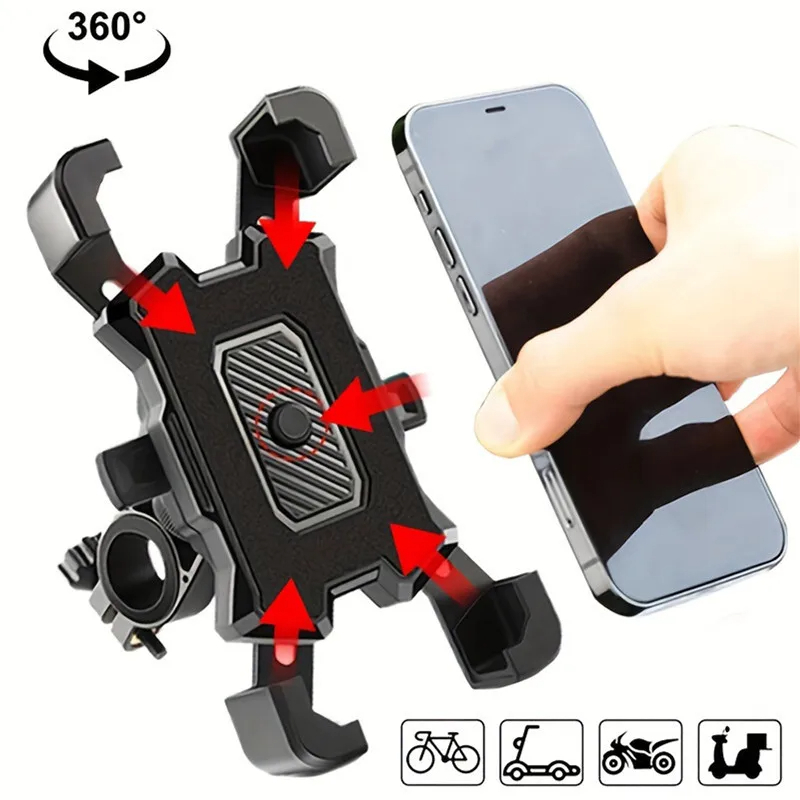Fahrrad-Telefonhalter, Fahrradzubehör, Motorrad, verstellbarer Ständer, 360° °   Drehbarer GPS-Clip Radfahren MTB-Zubehör Fahrräder Sport