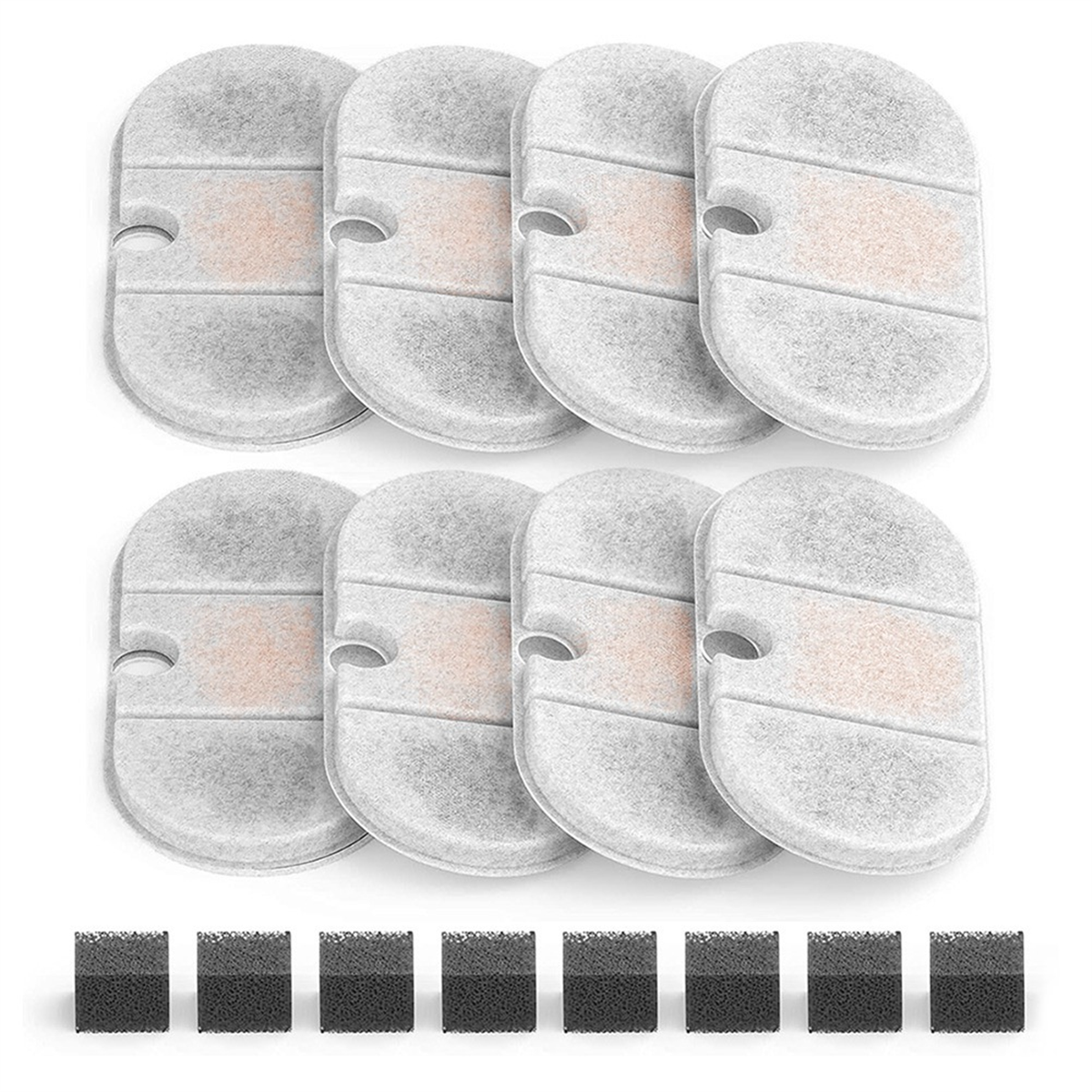 A72P Replacement Cat Water Fountain Filters for Capsule Pet Water Fountain 71oz/2.1L Pet Water Dispenser Filters 8+8