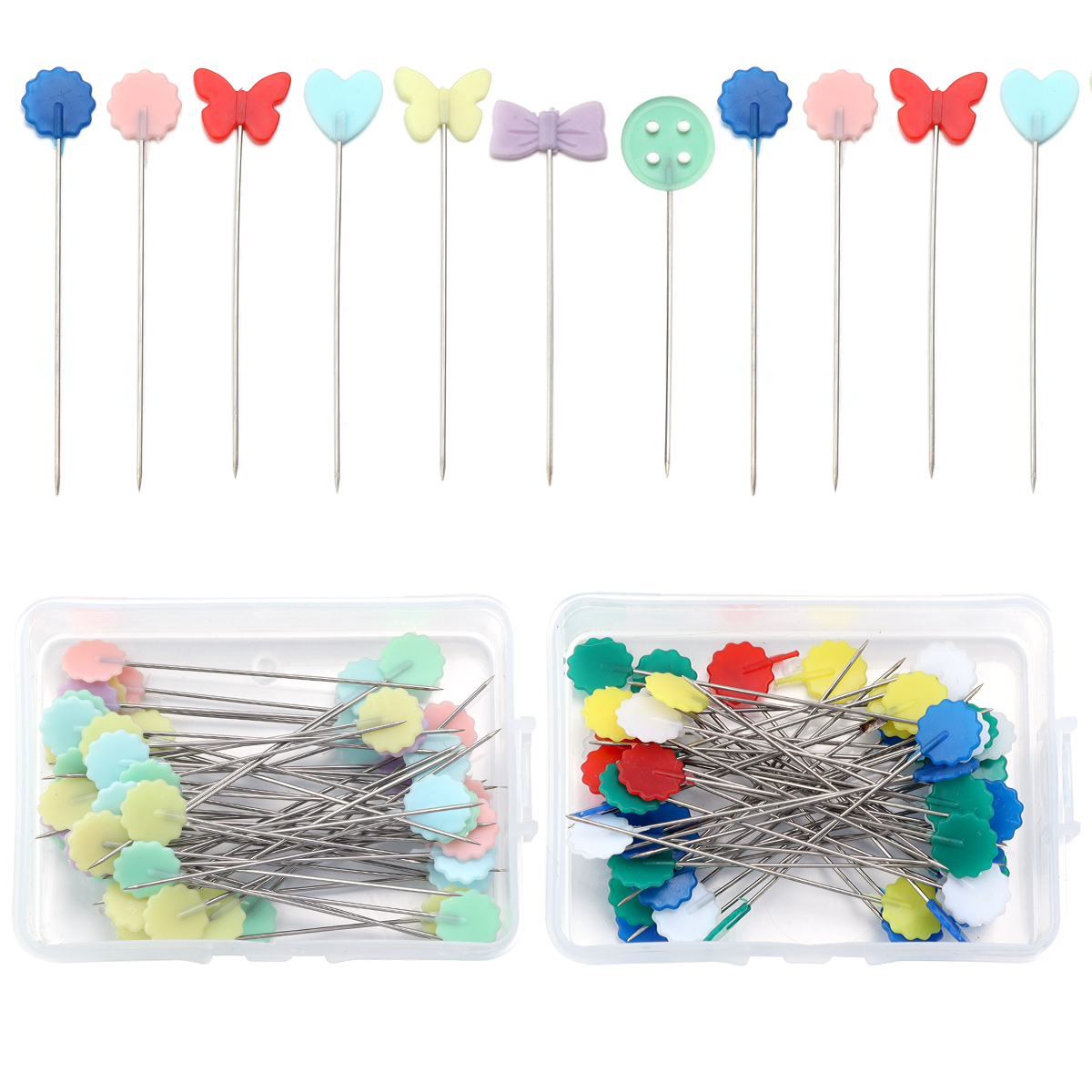 50 ชิ้น/กล่องสแตนเลสตัดเย็บเสื้อผ้า Pins เย็บปักถักร้อย Patchwork Pins เย็บเข็มเครื่องมือสําหรับ DIY ปุ่มเสื้อผ้าอุปกรณ์เสริม