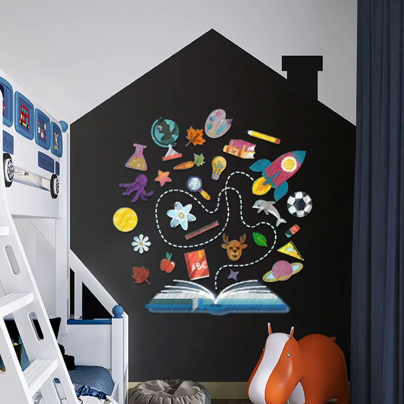 45x150CM autocollants muraux pour chambre d'enfants vinyle tableau enfants tableau noir autocollants tableau peinture craie peinture mur