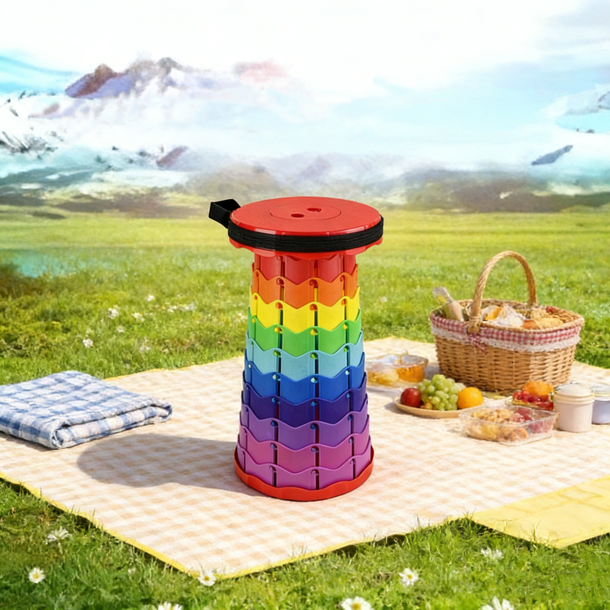 Heavy‑Duty Foldable Retractable Stool Lightweight Compact Aluminum Portable Camping Fishing Seat with Carry Storage Bag