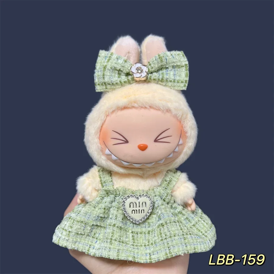 Para 17cm labubu boneca de pelúcia saia-adorável conjunto de saia para roupas diy acessórios presente 534 vendido