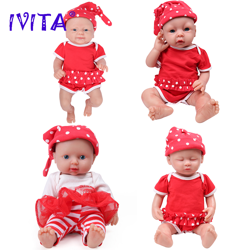 IVITA 100% ซิลิโคนตุ๊กตาเด็กทารกเกิดใหม่ ตุ๊กตาเด็กทารกเหมือนจริง ของเล่นขายส่งสำหรับเด็ก ของขวัญคริสต์มาส