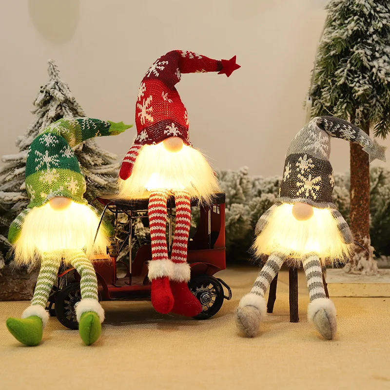 Gnomo de Navidad muñeco sin rostro luz nocturna adornos navideños para el hogar adorno navideño regalo de Navidad Año Nuevo