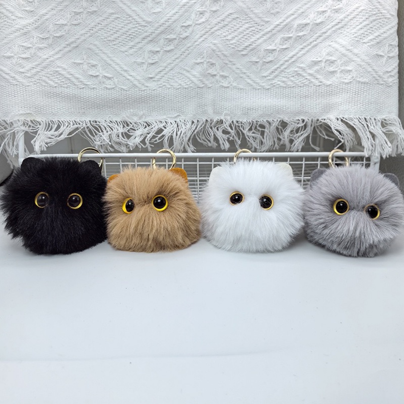 ตุ๊กตาแมวน่ารักพวงกุญแจการ์ตูนตุ๊กตาของเล่นจี้ Keyring สําหรับหญิงสาวกระเป๋าเครื่องประดับ Key CHAIN เด็กของขวัญอุปกรณ์เสริม