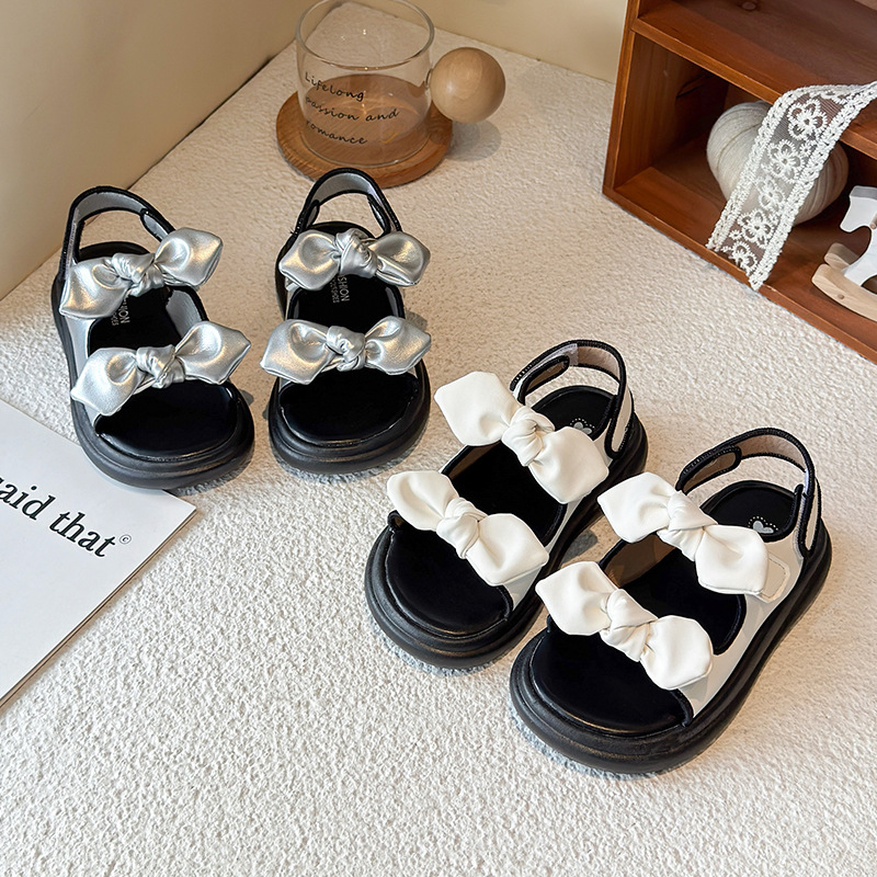 Sandalias de Plataforma Sencillas de Verano 2026 para Niñas, Zapatos Escolares Transpirables de Punta Abierta para Exteriores, Sandalias de Playa Casuales y Robustas para Niños