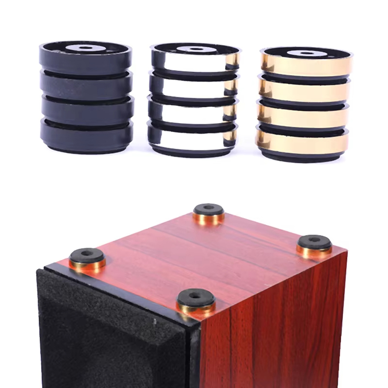 Lot de 4 patins d'isolation antichoc en forme de griffe de crabe pour amplificateurs audio Hi-Fi, trépieds d'appareil photo et systèmes audio - Support pour système sonore