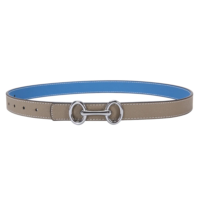 Nuevo cinturón fino de cuero de vaca con hebilla lisa de lujo para mujer, cinturón estilo Instagram Simple y de moda de 2,5 cm