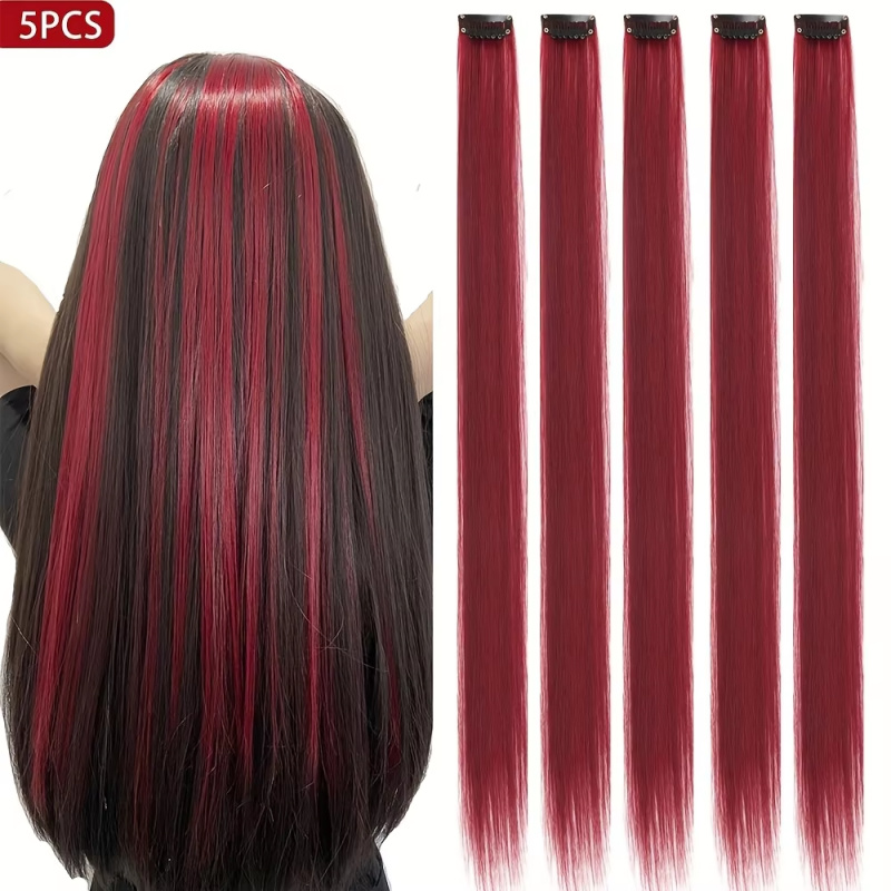 Driekleurig verloopSparkle Hair Extensions Clip In Rainbow Synthetisch Sparkle Hair Klatergoud Hittebestendige Sparkle Hair Extensions