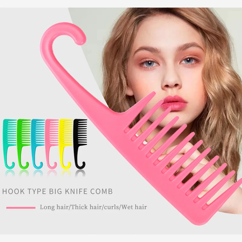 1 pieza Peine grande resistente al calor, antiestático, con gancho ancho para separar puntas, herramienta de peinado especial para pelucas de cabello natural