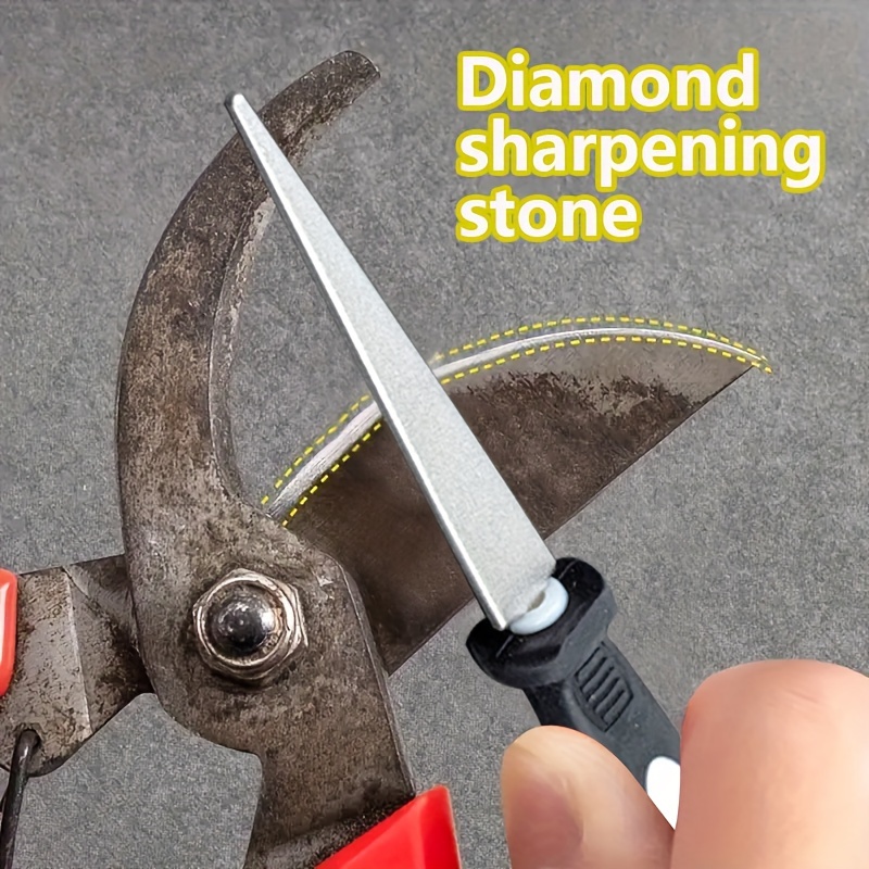 Apontador de diamante apontador de metal duplo arquivo de areia tesoura ferramentas de jardinagem apontador