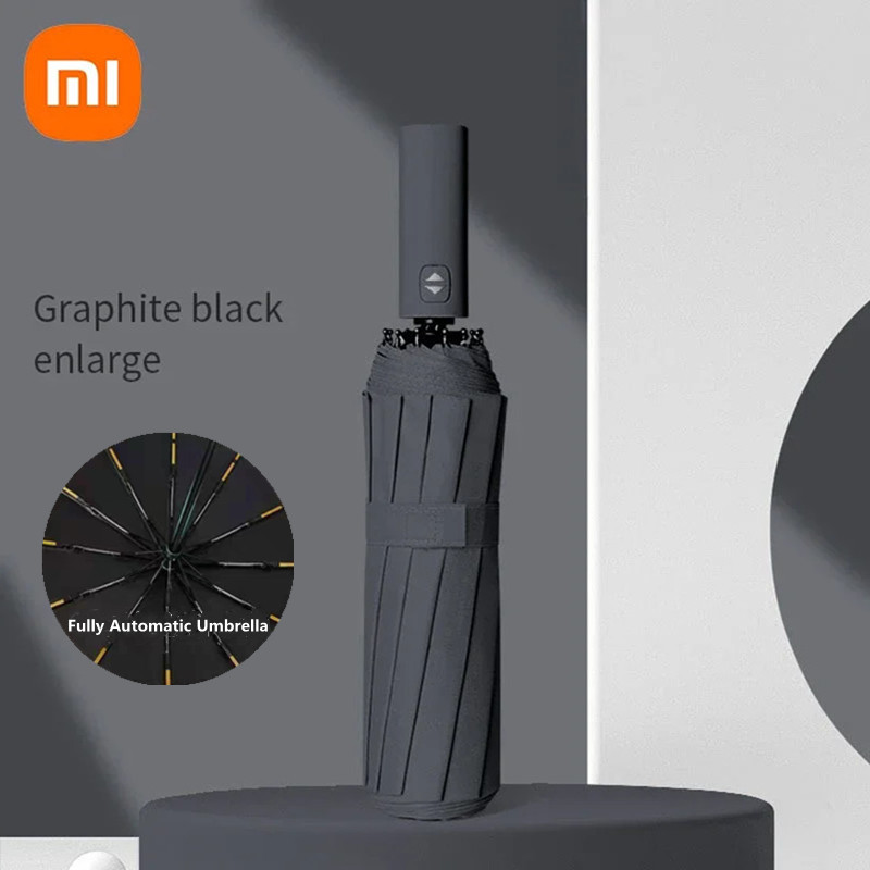 Xiaomi-Paraguas automático de Color sólido, sombrilla plegable de gran formato para exteriores, protección UV, 24 huesos