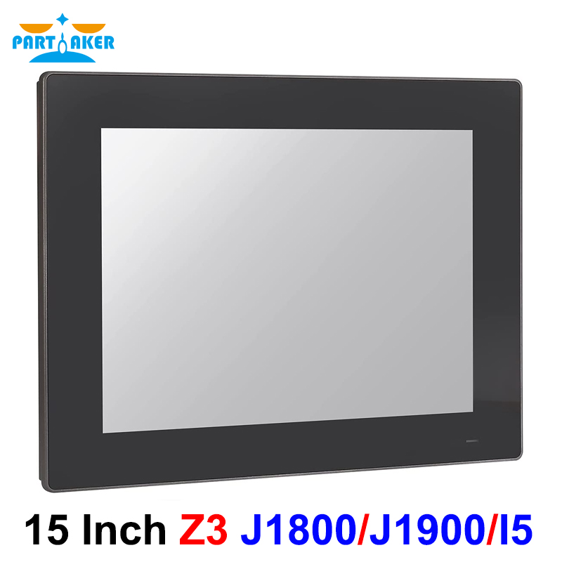 15-Zoll-TFT-Industrie-Panel-PC 10-Punkt-projektierter kapazitiver Touchscreen Intel J1800 J1900 i5 Frontplatte IP65 Lüfterloses VGA