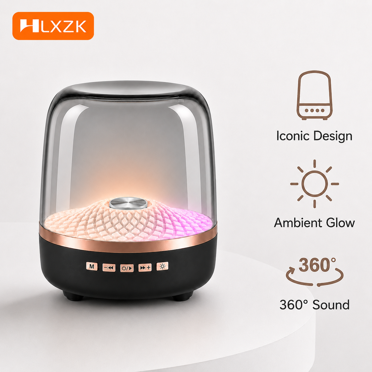 Glaze 5 Subwoofer Bluetooth 5.0 Audio Breathing Lamp Speakers Hi-Fi Acoustic Wireless Soundbar Portable Speaker for Home Theater