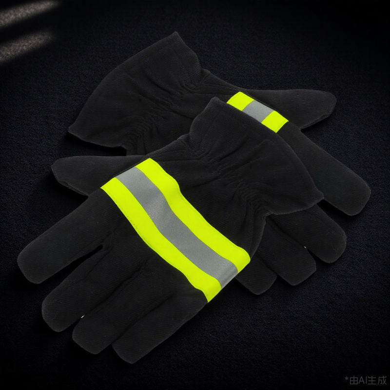 1Pair Flame Resistant Firefighter Work Gloves High Heat Insulated Protective Cotton Gloves Fire Extinguishing Equipment