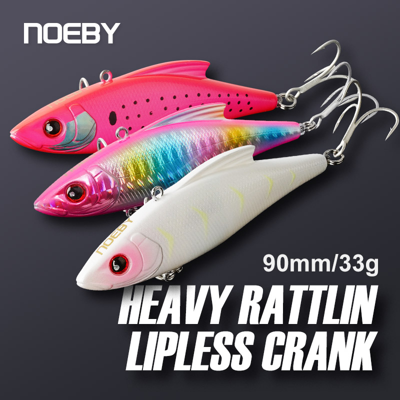 Noeby - 3 Señuelos Artificiales Vibrantes y Sonoros de 90 mm y 33 g, Señuelos de Pesca en el Mar para la Pesca Invernal