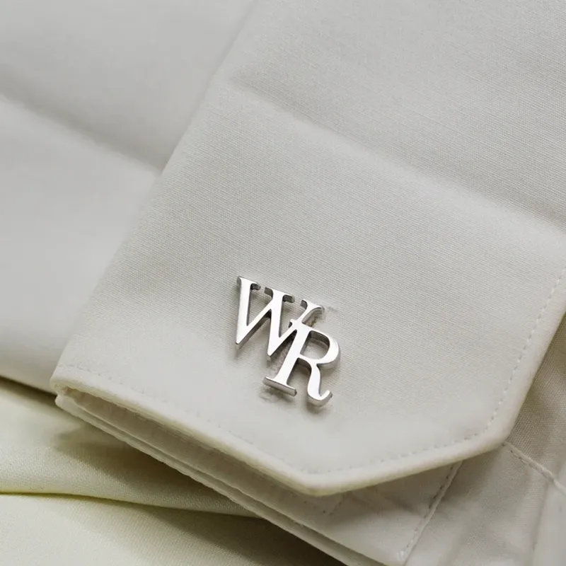 Benutzerdefinierte ein Paar zwei Buchstaben Manschettenknöpfe Arbeitsplatz Schmuck Edelstahl Doppelte Initialen Armband Frauen Männer Hochzeitsgeschenke