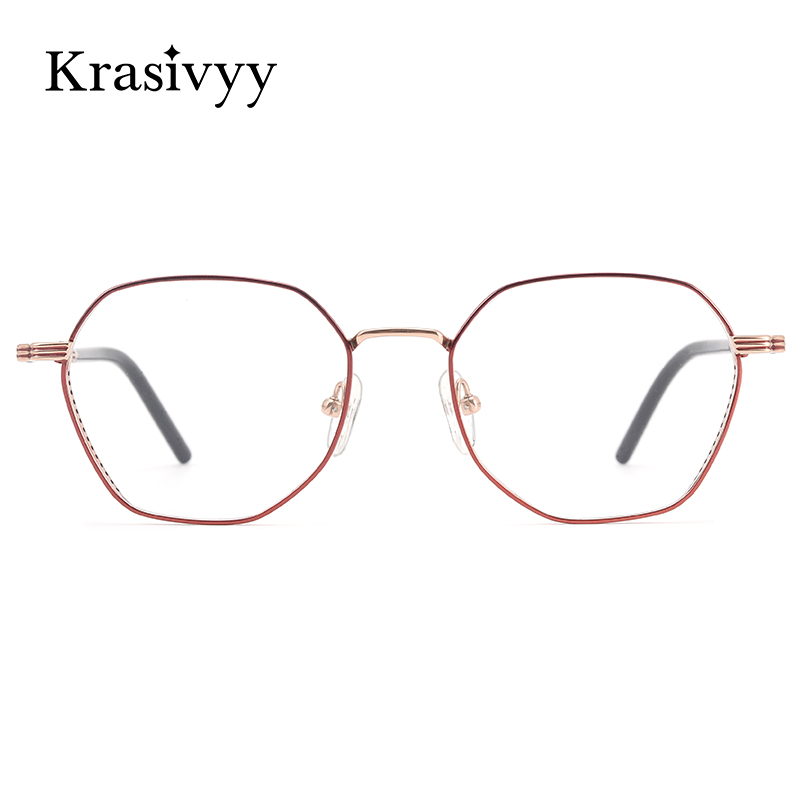 Krasivyy, montura de gafas de titanio puro para mujer, monturas de gafas graduadas de diseño europeo ultraligeras de lujo para hombres, gafas de montura completa