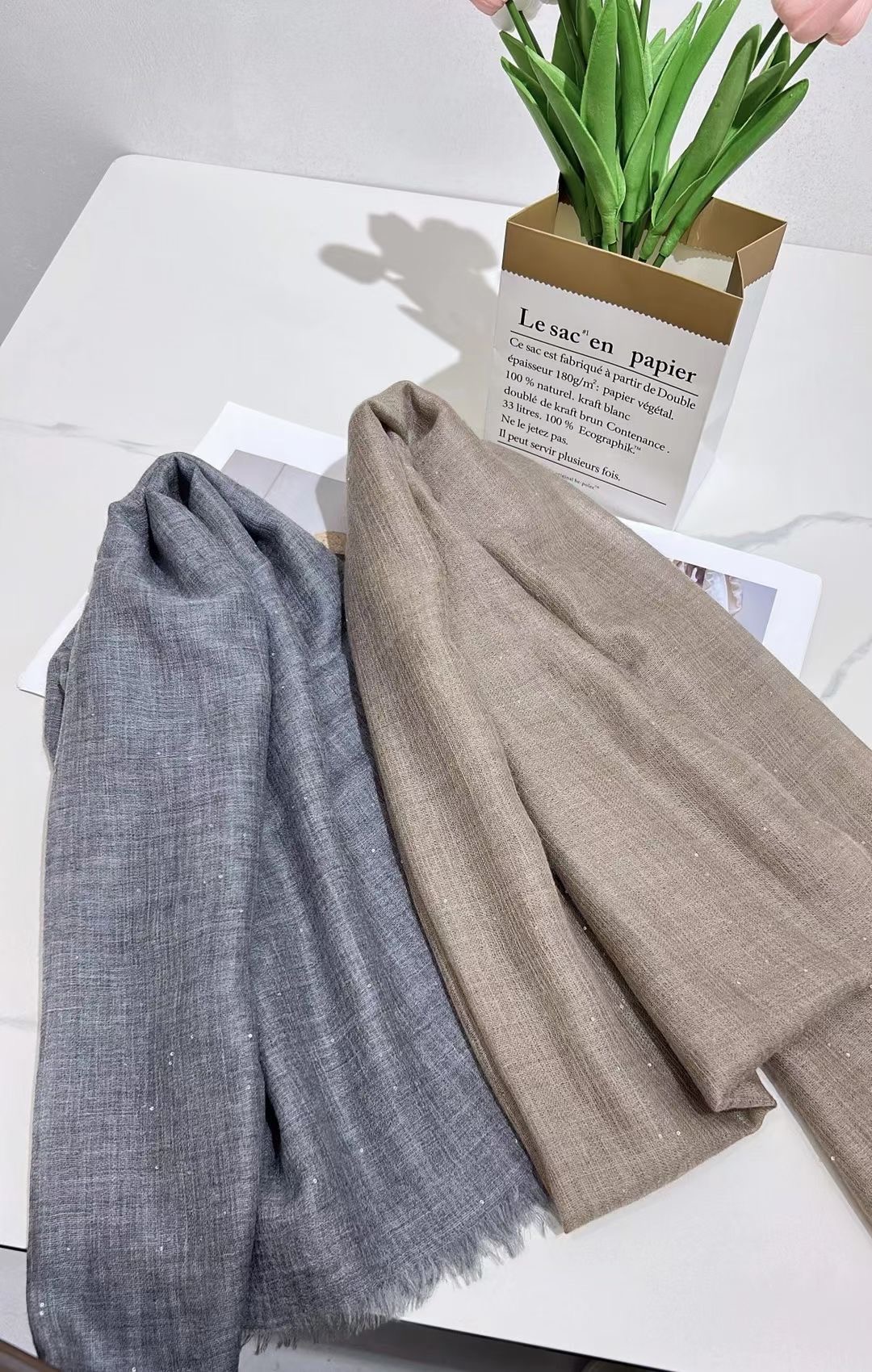 Luxurious Shimmer Cashmere Shawl