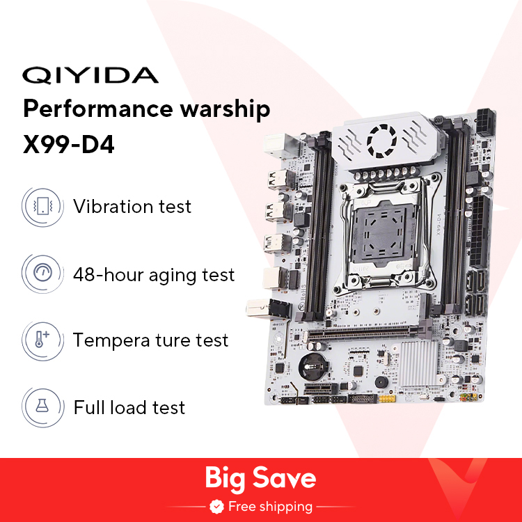 Placa-mãe QIYIDA X99 D4 LGA 2011 3 com slot M.2 Suporte X99 C612chip Memória DDR4 SATA3.0 USB3.0 PCI16X