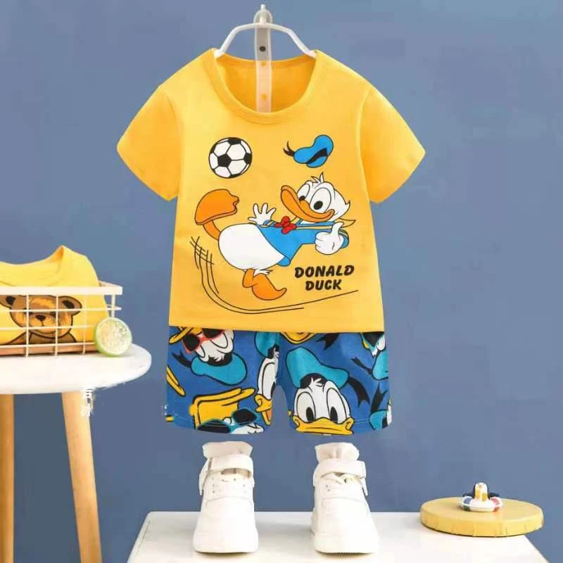 1-4year Disney Donald Duck Tshirt +Shorts boys clothes set Children Sports Suits Short sleeve Cotton Kids Summer boys 2pcs set