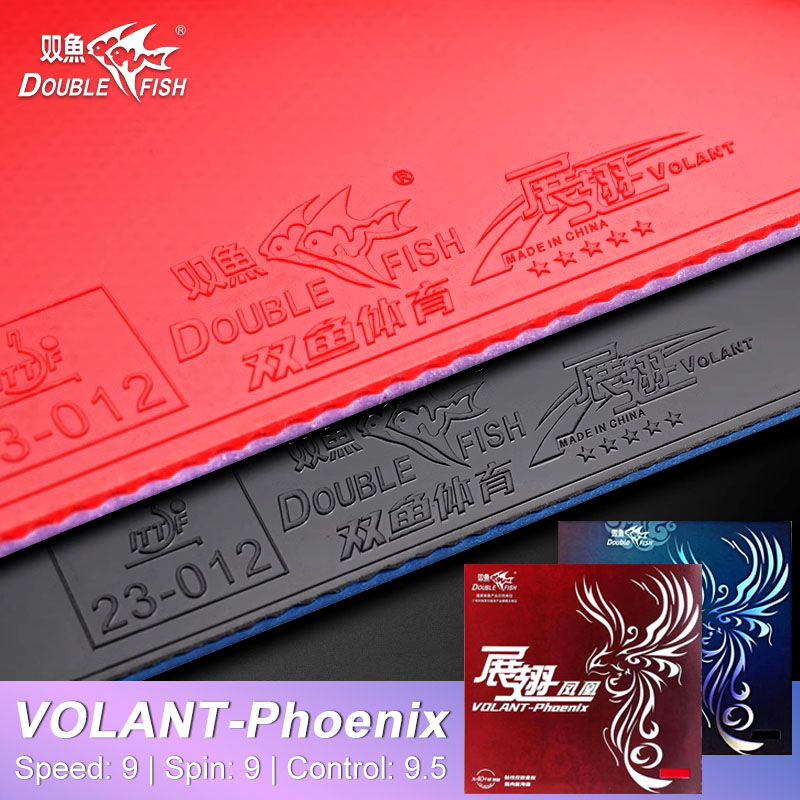 DOUBLE FISH VOLANT-Pheonix Tischtennis-Gummi für Loop mit Fast Attack Ping-Pong-Gummi mit voreingestelltem Schwamm