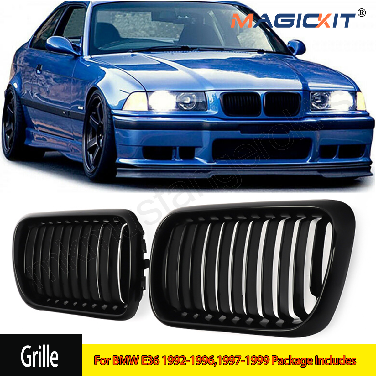 Для BMW 318i 323i 325i 320i 328i 1997 1998 1999 матовый черный ABS E36 решетка передняя сменная решетка капота гриль для почек
