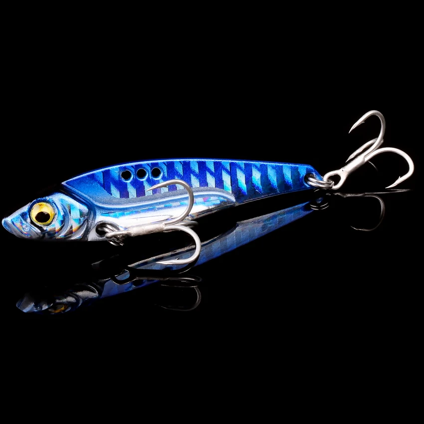 25G/18G/15G/12G/10G/7G 3D Blau Gelb Augen Metall Vib Klinge angeln Locken Sinkende Vibration Köder Künstliche Vibe Bass Hecht Barsch