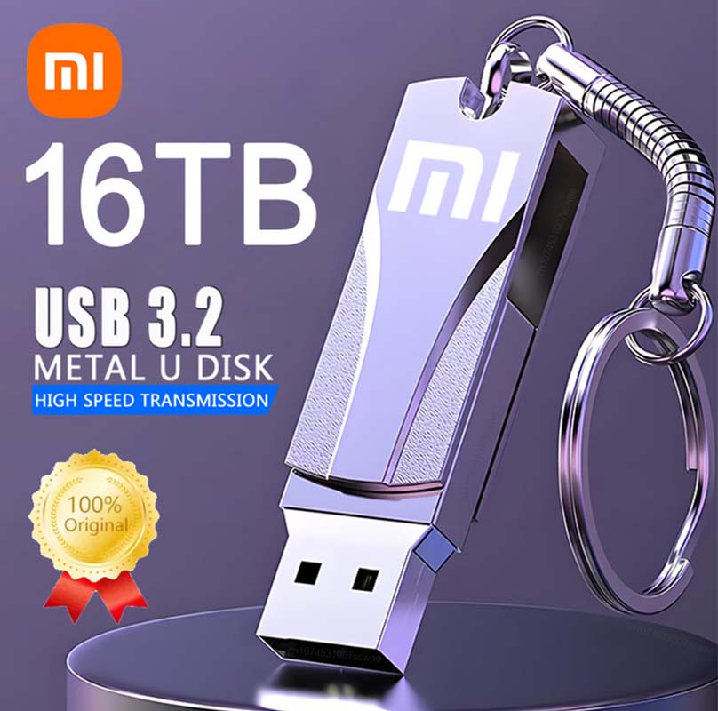 Unidad Flash Xiaomi de 16TB, Usb 3,2, transferencia de Metal de súper alta velocidad, unidad de disco U, 8TB, resistente al agua, disco tipo C, unidad USB SSD
