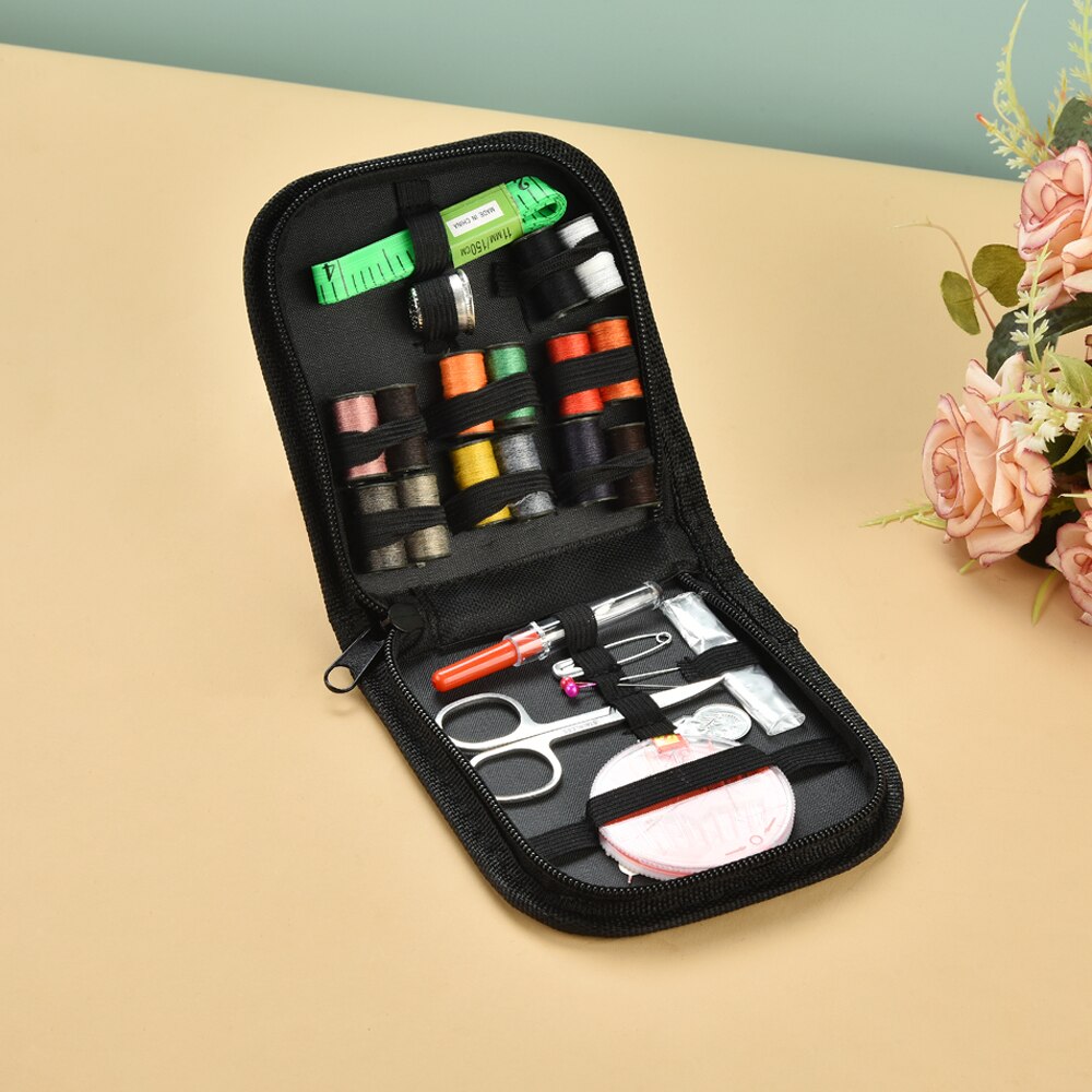 10 agulhas portátil mini viagem caixa de costura doméstica conjunto kit de costura sacos de armazenamento organizador de artigos diversos ferramentas para casa acessórios de costura