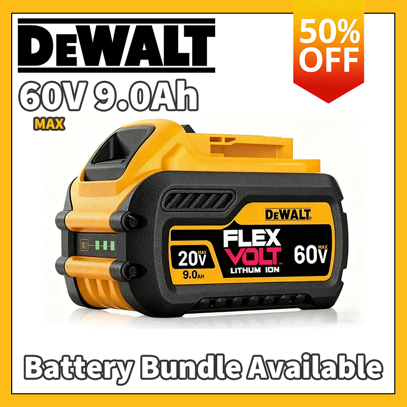 100% Original DeWALT 60V 9Ah Battery, 20V 5Ah 6Ah Replacement Li-Ion DCB609 DCB202 DCB205 DCB206 DCB200 Power Tools Battery Kit