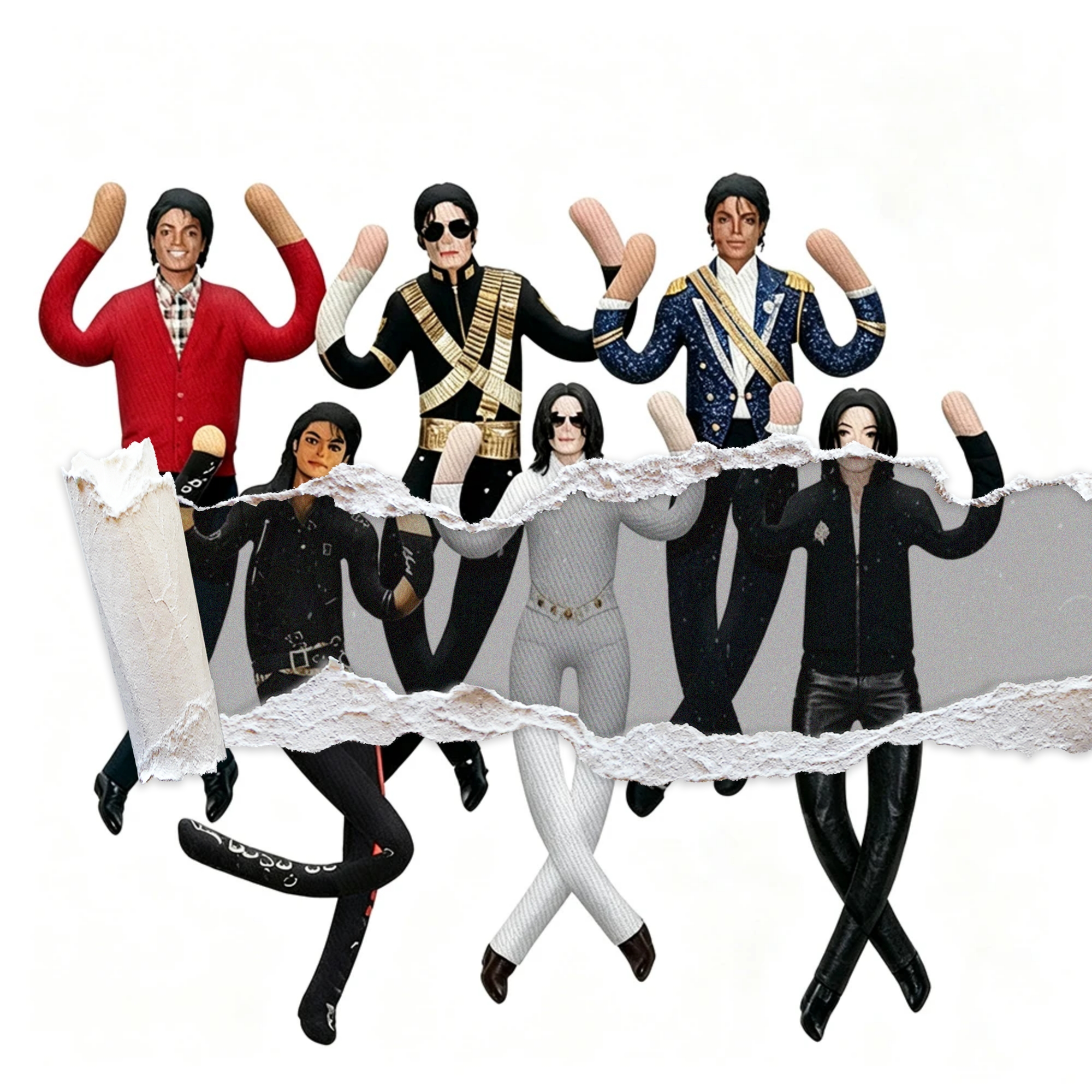 Neue Michael Jackson Cosplay-Requisite Plüschpuppe Gelenkige Stofffigur Mobile Raumdekoration Abstraktes Design Ideales Geschenk für Fans