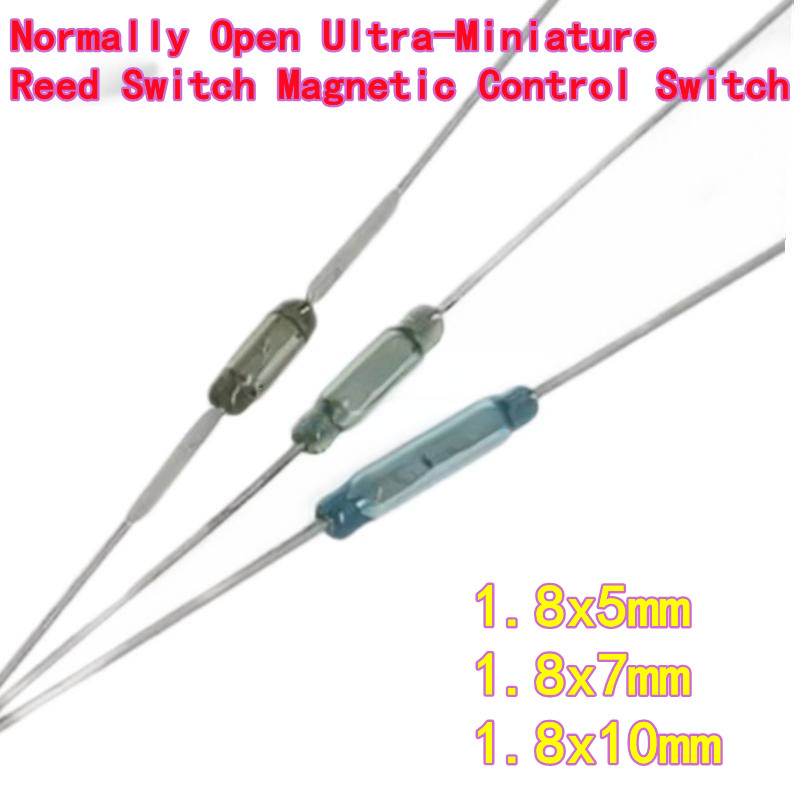 10pcs RI-80/70 1.8x5mm Interruptor Reed Ultra-Miniatura Normalmente Aberto Interruptor de Controle Magnético 1.8x7mm/1.8x10mm