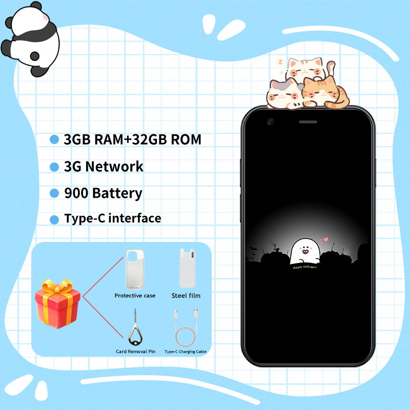 Mini24 Mini Teléfono Inteligente Android de 3.0 Pulgadas, 3GB RAM, 32GB ROM, Doble SIM, Doble Modo de Espera, Teléfono Móvil 3G, Google Play Store