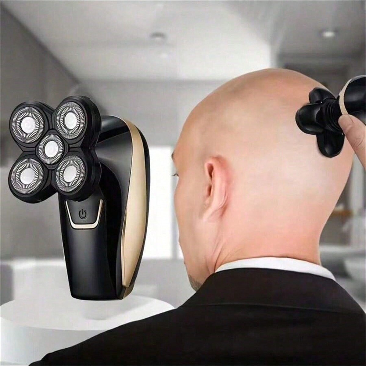 Head Shavers Hair Clippers Waterproof USB Rechargeable Cordless Electric Rotary Razor Beard Trimmer Grooming Kit for Men ﻿