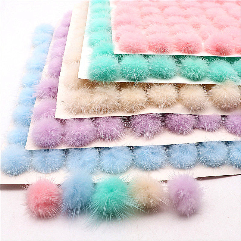 Mini Mink Fur Pompom Bolas, Costura em Chaveiro Cachecol E Chapéus, DIY Acessórios Jóias, 25mm, 30mm, 40mm, Real