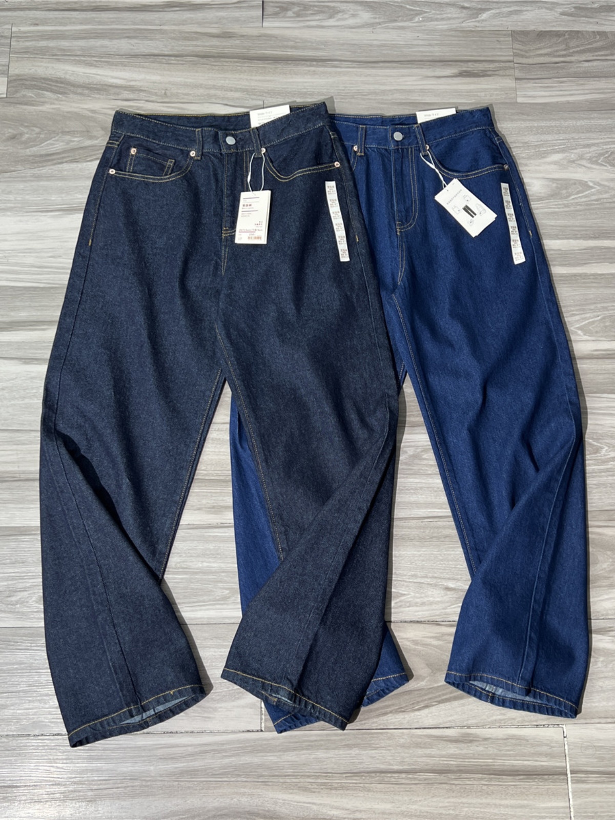 Calças Casuais Masculinas Clássicas de Perna Reta, Ajuste Solto, Jeans de Algodão, Estilo Quatro Estações, Calças Longas Esti...