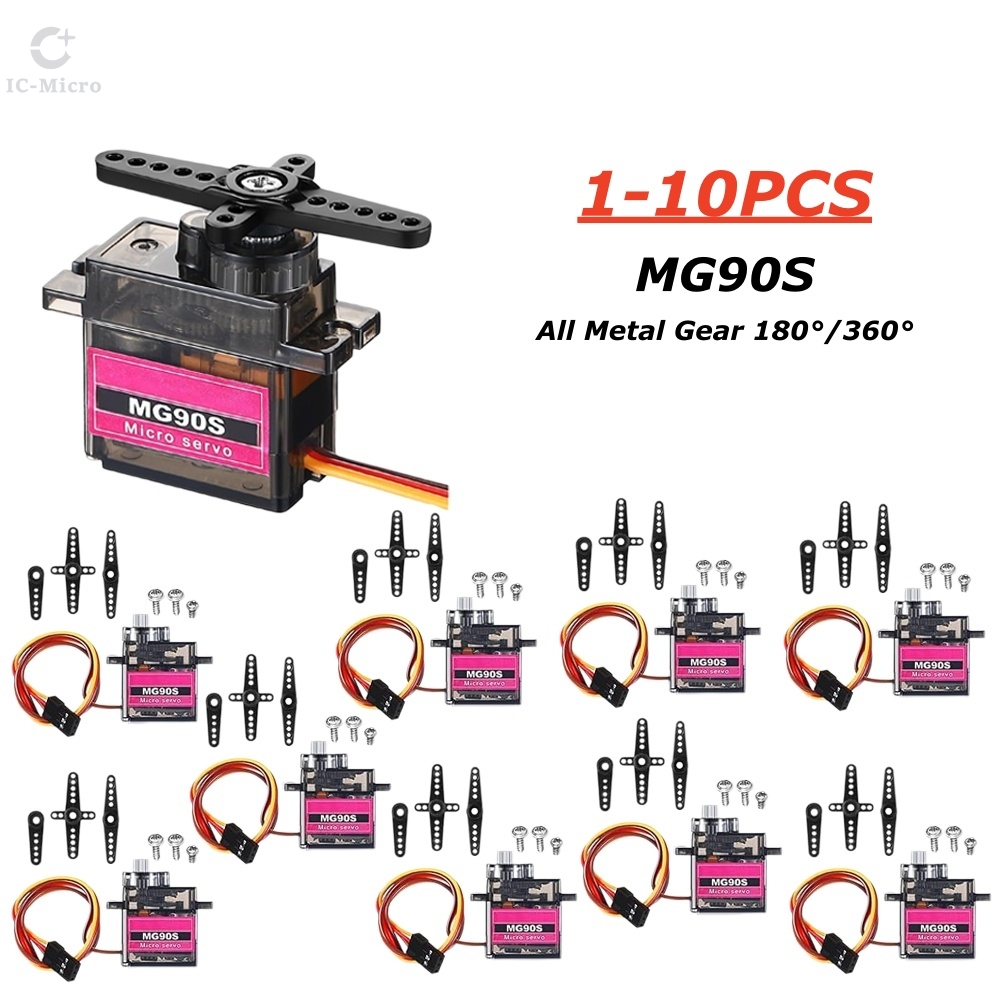 XZG MG90S Servo All Metal Gear 9g SG90 Upgraded Version For Helicopter Plane Boat Car Trex 450 RC Robot 180/360 degree 1-10PCS