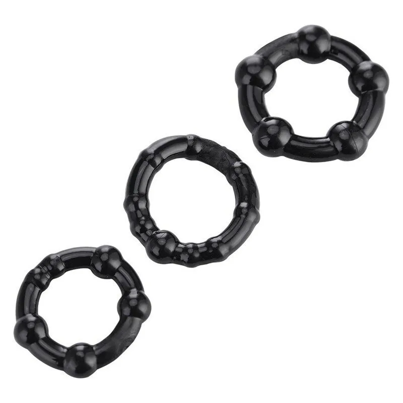 3PCS แหวนอวัยวะเพศชายคริสตัล DELAY Cockring ซิลิโคน Bdsm Bondage เร้าอารมณ์อุปกรณ์เสริมต่อมลูกหมากผู้ใหญ่เพศของเล่นสําหรับชาย Chastity